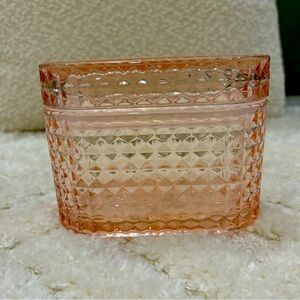 Target bullseye playground pink glass trinket jar with lid